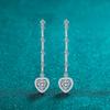 S925 esterlina prata stud brincos mulheres longo tassel amor saco brincos moissanite brincos doces adequados para uso diário