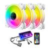 Ventilador de Caja Cool Moonlight de 6 Pines 12cm Círculo Fino Multicapa Refrigeración RGB para Computadora de Escritorio Ventilador de Refrigeración Silencioso