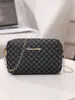 Bolsas para Mujer Moda Retro Estampado de Lunares Bolso Cuadrado Pequeño Compacto Simple Cadena Bolso para Teléfono Móvil Bandolera Bolso de Mujer