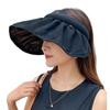 Sombrero de Sol de Copa Vacía para Mujer Sombrero de Sol Combinable Verano Protección UV Diadema Sombrero de Sol Corea del Sur Sombrero de Concha Negro