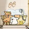 Tapete de Chão para Banheiro Desenho Animado Resistente a Manchas de Vaso Sanitário Absorvente de Água Tapete de Chão de Lama Diatomácea Banheiro de Alta Qualidade Borracha Macia Tapete de Chão Antiderrapante