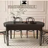 Juego de Mesa y Sillas de Comedor de Madera Maciza Estilo Francés de Mediados de Siglo para Uso Doméstico, Adecuado para Apartamentos Pequeños, Mesa de Comedor Plegable Extensible de Doble Propósito Cuadrada y Redonda Retro