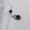 Uña de Acrílico Recubierta para Ombligo Anillo Sexy para Ombligo Adorno de Ombligo de Acero Inoxidable Joyería de Piercing Corporal Popular Transfronteriza