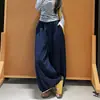 Moda de principios de otoño, nuevo estilo, pantalones casuales holgados de corte slim para mujeres petite, estilo casual con ribete de encaje con volantes y diseño de pierna ancha