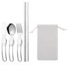 Amazon conjunto de talheres dobráveis de aço inoxidável 304 faca, garfo e colher hashi viagem portátil piquenique talheres transfronteiriços