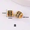 Cuentas de Esmalte Tao Chapadas en Cobre Oro 24K Accesorios Pulsera DIY Cuentas Espaciadoras Cuentas Barril Conservación del Color Pulsera de los Cinco Elementos