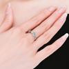 Anillo de Diamante de Simulación Transfronterizo de Ocho Corazones Ocho Flechas Anillo de Boda de 1 quilate con Brazo Torcido para Mujer Anillo Elegante Chapado en Platino