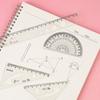 Juego de Reglas Juego de Cuatro Piezas Papelería para Estudiantes de Primaria Suministros de Aprendizaje para Niños Regla Triangular Regla Recta con Borde Ondulado Transportador