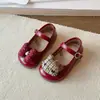 Zapatos Mary Jane de Cuero para Niñas para Primavera y Otoño, Zapatos de Princesa para Bebé con Suela Suave, Lazo de Dibujos Animados y Cierre de Velcro, Zapatos Individuales para Niñas