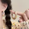Círculo Arcoíris ~ Pendientes Circulares de Lana Otoño e Invierno para Mujer 2025 Nuevo Estilo Caliente Diseño de Nicho Pendientes de Alta Gama