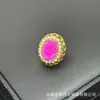 Anillo ajustable con diente de cristal de ágata natural incrustado a mano, joyería vintage de nicho, que conserva el color, ajustable, directo del fabricante