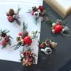 Kit de Material DIY Broche Pinça de Planta de Natal Frutas Secas Pinha Flor Seca para Atividades de Salão e Artesanato de Jardim de Infância