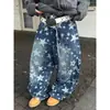 Sentido de diseño transfronterizo nicho nuevo estilo 2026 moderno popular explosivo para hombres y mujeres jeans estampados de pierna recta ancha holgados