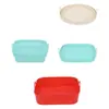 Bandeja de silicona para freidora de aire, resistente a altas temperaturas, para uso doméstico, redonda y cuadrada, bandeja para hornear plegable para microondas