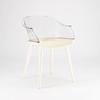 Cadeira nórdica simples e moderna transparente, criativa, acrílica, para casa, encosto, maquiagem, cadeira de jantar, designer, com apoio de braço