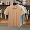 Camiseta tipo Polo Leishbert de Fibra de Bambú y Nylon Elástico Sin Costuras para Hombre de Manga Corta Camiseta de Manga Corta Transpirable de Verano sin Planchar