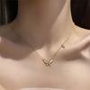 Colar de Prata Esterlina 925 Pingente de Borboleta Estilo Ins Feminino Leve Luxo High-End Versátil Corrente para Suéter Joias Atacado Mais Vendido Qingdao