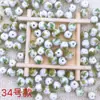 Cuentas de cerámica de porcelana azul y blanca pintadas a mano cuerda roja collar tejido a mano pulsera accesorios DIY cuentas sueltas accesorios de joyería