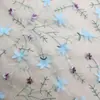 Vestido novo bordado top frente única cheongsam tecido bordado mancha linha multicolorida bordado plano pedido tecido bordado