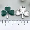 Accesorios para Joyería DIY Transfronterizos Trébol de Cuatro Hojas de la Suerte Festival de Cerveza Irlandesa Pendientes Colgante Llavero de Aleación Encanto
