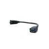 Conector fêmea DB9 com abas de montagem, para montagem em painel, converte para conector fêmea USB A; cabo adaptador de painel de dispositivo