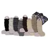 Calcetines sin pies de lana fina de color liso para otoño e invierno para mujer, calcetines de canalé sin pies estilo ins, calcetines apilables