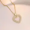 Colar para Mulheres Estilo Coreano Transfronteiriço Estilo Ins Simples Colar de Coração Zircônia Moda Elegante Corrente para Clavícula Joias Elegantes