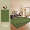 Alfombra Sala de Estar Verde Nuevo Estilo Retro Francés Estilo Mid-Century No Lavable Limpiable Sofá Lujo Ligero Alta Gama Alfombra de Dormitorio