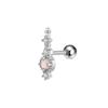 Brincos Pequenos de Fio de Opala Falsa Demoníaca Microincrustados Zircônia de Cinco Pontas Elegantes Versáteis Simples Doces Brincos Brincos