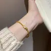Pulsera de Calabaza de Jade Blanco Retro Nueva Chinoiserie de Oro Antiguo Chapada en Oro Real para Mujer Pulsera de Alta Gama Pulsera de Abalorios de Nicho
