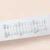 Novas Pontas de Unha Estilo Fresco Início da Primavera, Azul e Branco, Realçam a Pele, Amigável para Estudantes, 30 Peças de Pontas de Unha Usáveis