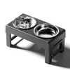 Nuevo Plato para Perro de Acero Inoxidable 304 Elevado que Protege el Cuello para Alimentación y Bebida, Plato para Mascotas Integrado Desmontable y Lavable, Antiderrames