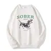 Sudadera Casual Versátil Holgada de Cuello Redondo con Estampado de Letras de Cachorro de Dibujos Animados de Nicho Americano Nuevo para Otoño e Invierno