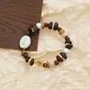 Pulsera de Grano de Café de Cerámica Jingdezhen, Refrescante y que no se decolora, Joyería de Alta Gama para Mujer, Accesorio Versátil de Nuevo Estilo Chino, Mayoreo
