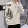 Camiseta de manga comprida masculina moda primavera e outono marca gola redonda suéter Zhongshan camisa base versátil solta top esportivo roupas masculinas