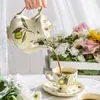Conjunto de Xícara e Pires de Café Vintage para Chá da Tarde Xícara de Chá de Alto Valor Cerâmica com Sensação Britânica de Alto Padrão Xícara e Pires Francês