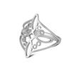 Anillo de Acero de Titanio Dorado de Corte Cuadrado con Patrón Continuo Rizado, Anillo de Acero Inoxidable, Moderno, Sencillo, Versátil