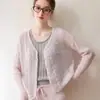 Cardigan Herbalife Hilo~25% Seda de Morera 75% Cachemir para Mujer Cuello en V Hueco Estilo Suave Suéter Suave y Esponjoso Ropa de Abrigo