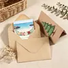 Sobre de papel kraft vintage C6 en blanco de bajo precio promocional, tarjeta de felicitación floral simple, invitación, set de Navidad
