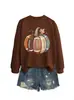 Amazon eBay sitio independiente moda divertida para mujer nuevo rugby calabaza hoja de arce otoño e invierno sudadera camisa de comercio exterior