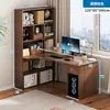 Escritorio de esquina, escritorio para computadora, escritorio de escritura con estantería, escritorio de estudio para estudiantes, mesa de noche para computadora