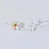 Nuevos Pendientes de Flor Tridimensionales Clavos para Orejas de Mujer Agujeros para Orejas Estilo Coreano Dulce Mori Clip para Oreja Accesorios para Orejas de Moda sin Agujeros para Orejas