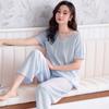 Pijama de verano de modal para mujer, pantalones de manga corta, traje de dos piezas, ropa informal fina para el hogar.