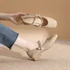 Zapatos Mary Jane de Punta Cuadrada con Tacón Grueso para Mujer 2026 Primavera Nuevos Estilo Francés Retro Perla Tacón Bajo Poco Profundo 3cm Zapatos de Una Sola Pieza para Mujer