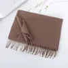 Cachecol Liso com Vibe Estilo Coreano para Mulheres, Cachecol de Inverno de Alta Qualidade em Falso Cashmere, Logotipo Personalizado, Xale Versátil para Outono e Inverno