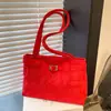 Bolso de Hombro con Bordado de Letras de Tela Nuevo 2026, Diseño de Nicho, Moderno, Casual, Bolso Tote Simple para Hombro o Debajo del Brazo