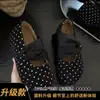 Novos Sapatos Casuais Vintage de Bolinhas Slip-On para Primavera e Outono de 2026, Sapatos Mary Jane Confortáveis para Mulheres, Design de Tira Rasa para Uso ao Ar Livre