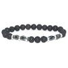 Moda Transfronteriza Pulsera para Hombre Ojo de Tigre Rojo 8mm Geométrica Mina de Hierro Roja Pulsera Jade Imán Más Vendida Piedra Bilis Negra