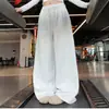 Pantalones deportivos anchos estilo perezoso para principios de otoño de 2026 con cintura elástica y cordón, pantalones de chándal anchos holgados para el gimnasio y uso casual