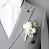 Set de Ramilletes de Rosa Blanca Ramillete para Novio y Novia Boda Decoración de Perlas Bendición de Boda Regalo para Mejor Amigo